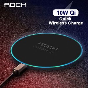 LED Breathing Light 10W Wireless Charger , ROCK Qi Fast Wireless Charging Pad For iPhone X XS 8 Samsung Huawei P30 PRO Xiaomi