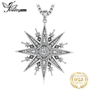 Store1 תכשיטים ושעונים JewelryPalace Vintage Gothic Cubic Zirconia North Star Pendant Necklace Without a Chain 925 Sterling Silver